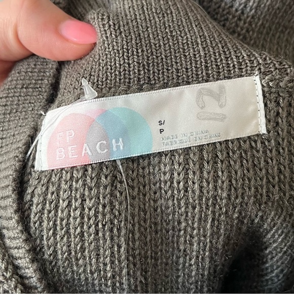 Free People Beach Orchid Convertible Low Back Ribbed Sweater Dress Gray Small - Picture 14 of 16